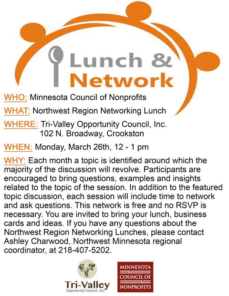 Northwest Region Networking Lunch to be Held at TriValley on March 26